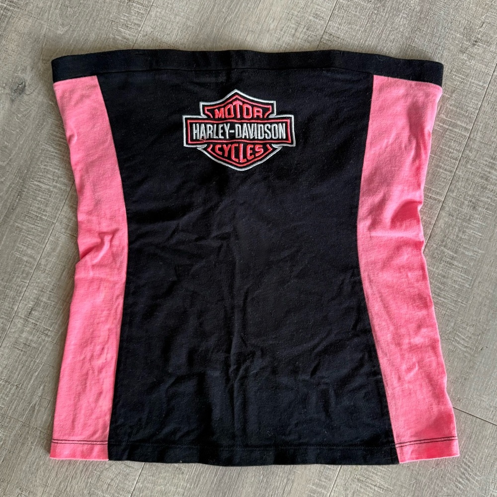 Harley-Davidson Black and Pink Tube Top
